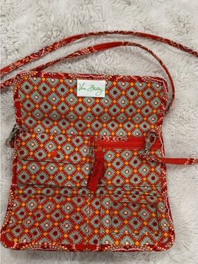 Vera Bradley Red and Mint Geometric Crossbody Bag